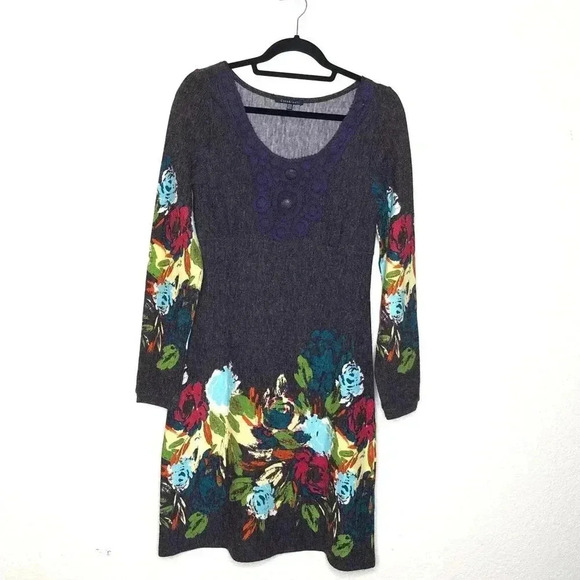 Coco & Tashi Knitted  Dress Floral Print M - Picture 1 of 8